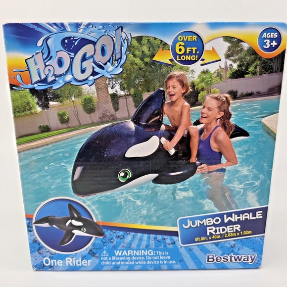 Bestway Other - Bestway H2OGO! Jumbo Orca Whale‎ Inflatable Ride-On Water Pool Toy Over 6ft Long